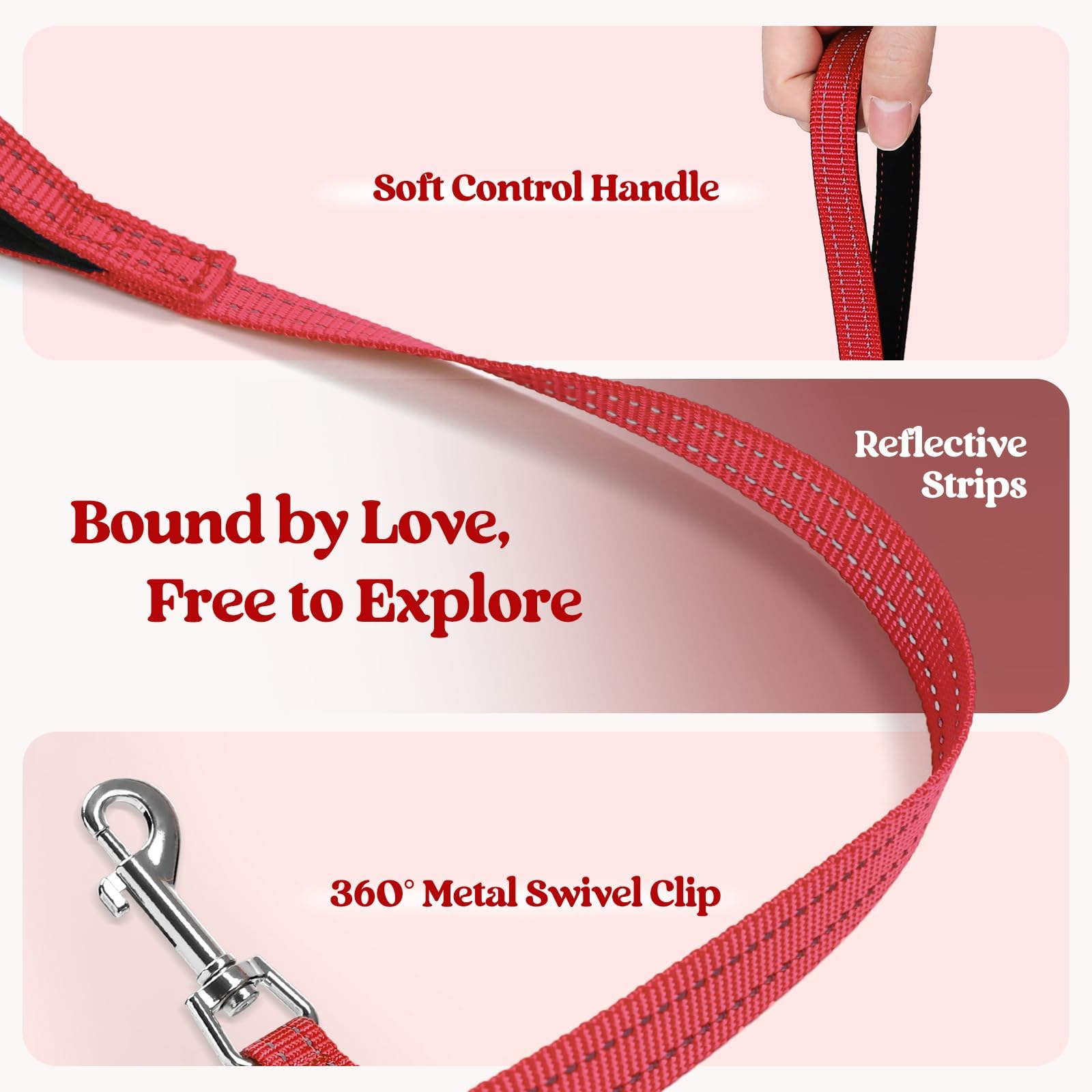 Rabbitgoo breathable mesh harness XXL red with soft edges for comfort.