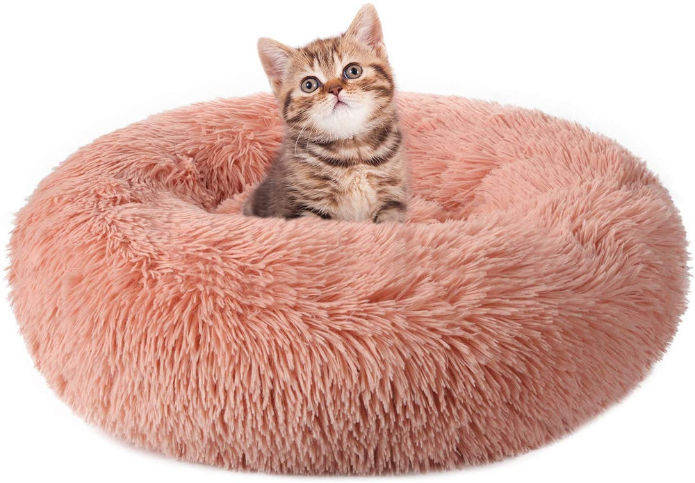 Rabbitgoo cat bed plush fabric close-up showing cozy nap surface.