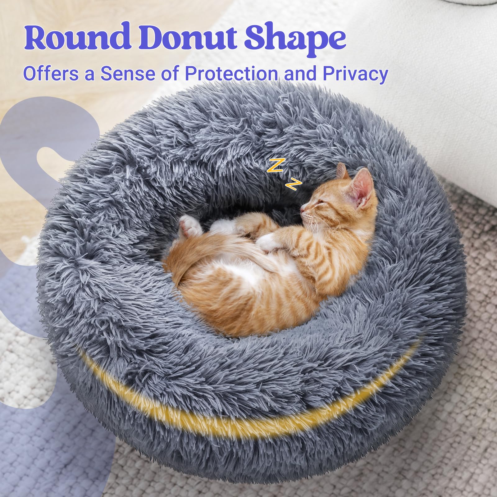 rabbitgoo cat bed ultra plush fabric offers cloudlike softness for cuddling