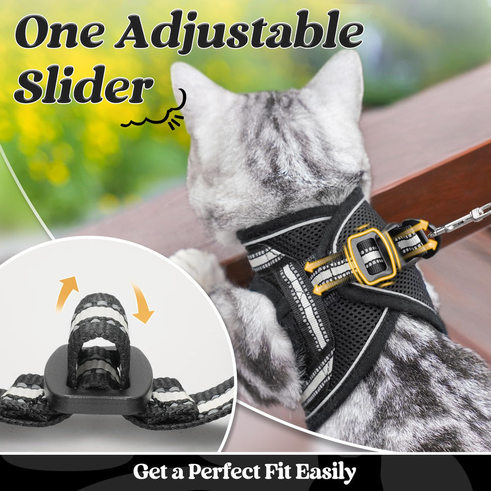Rabbitgoo cat harness adjustable straps with fit chart for growth