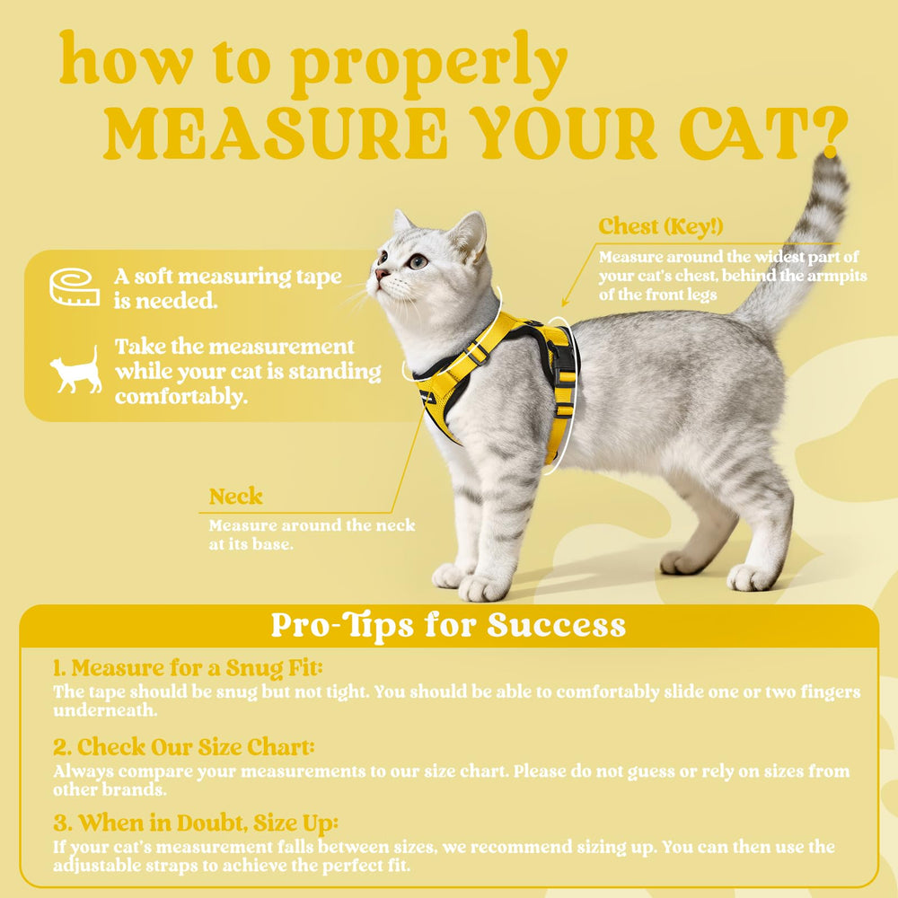 Rabbitgoo cat harness back D-ring with leash for confident outdoor control.