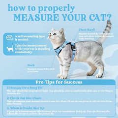 Rabbitgoo cat harness breathable air-mesh keeps cats cool during outdoor strolls.
