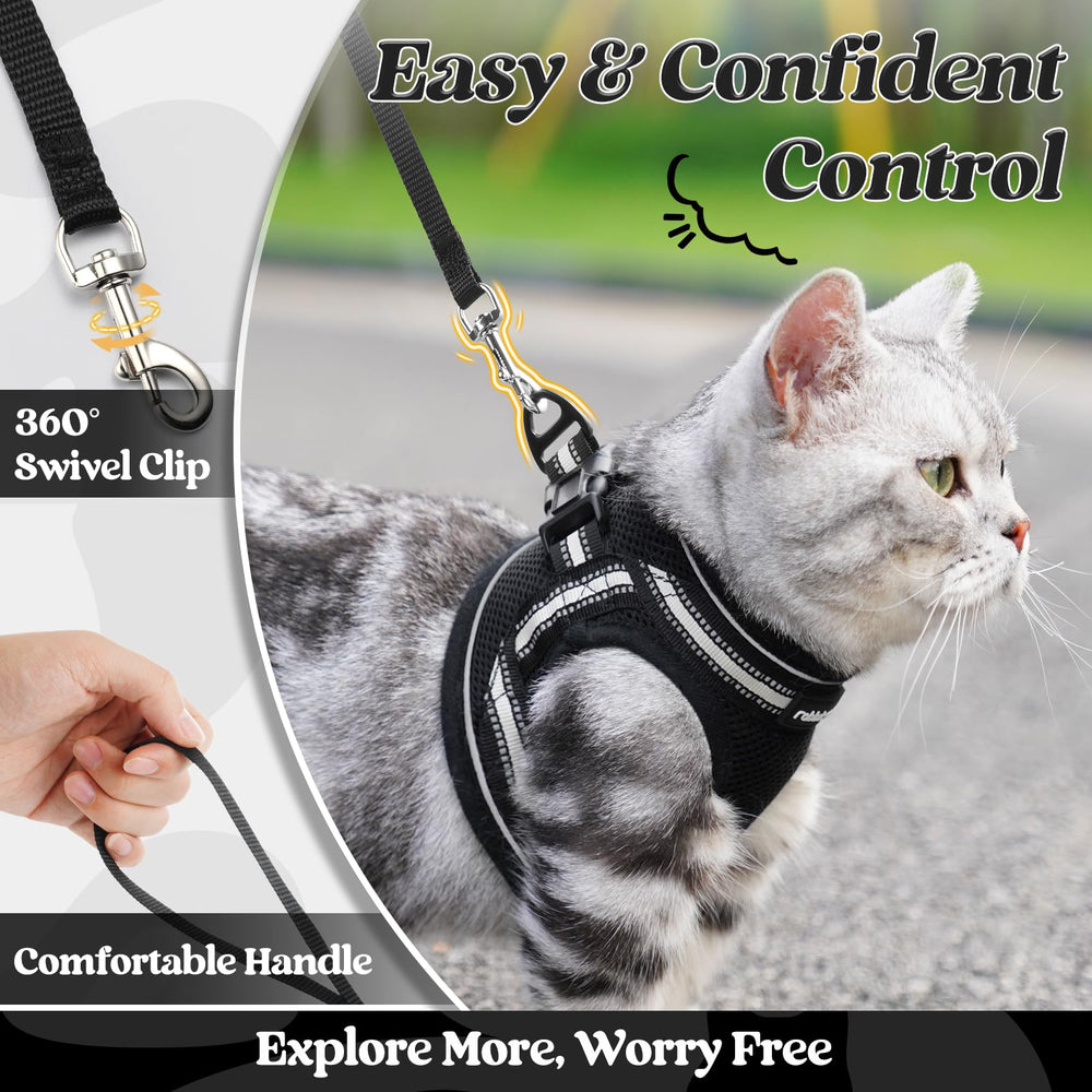 Rabbitgoo cat harness escape-proof backclip design reduces escapes