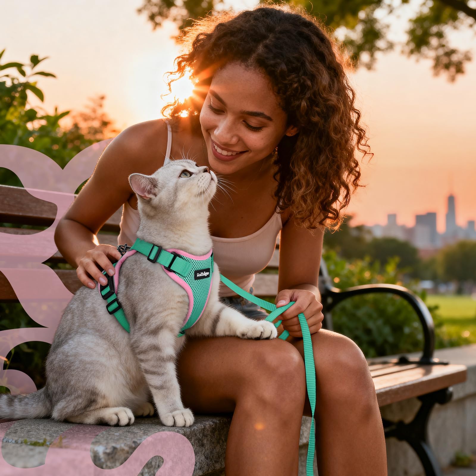 Rabbitgoo green and pink colorway lets you match your cat’s style