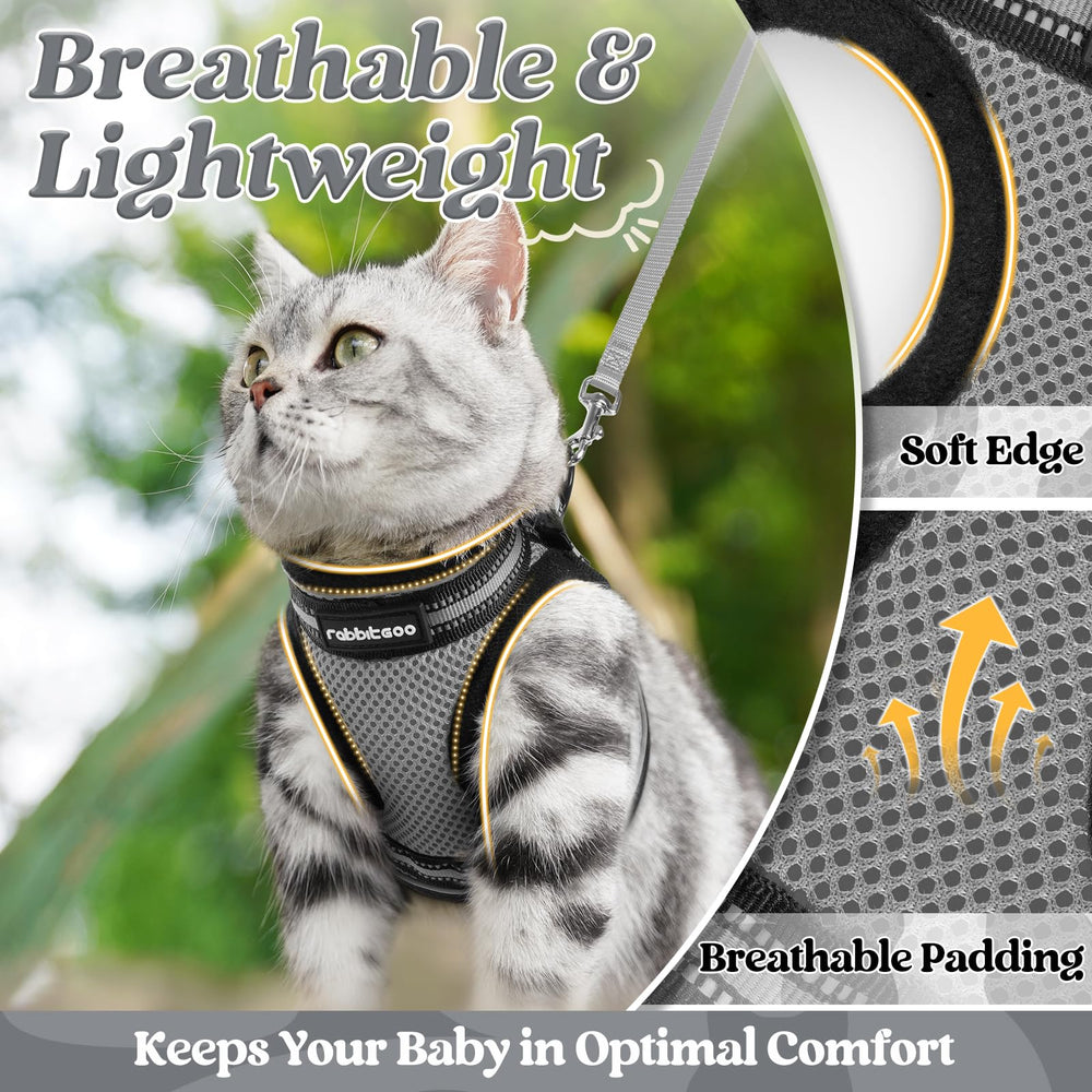 Rabbitgoo hook-and-loop fastener prevents escapes during daily outings.