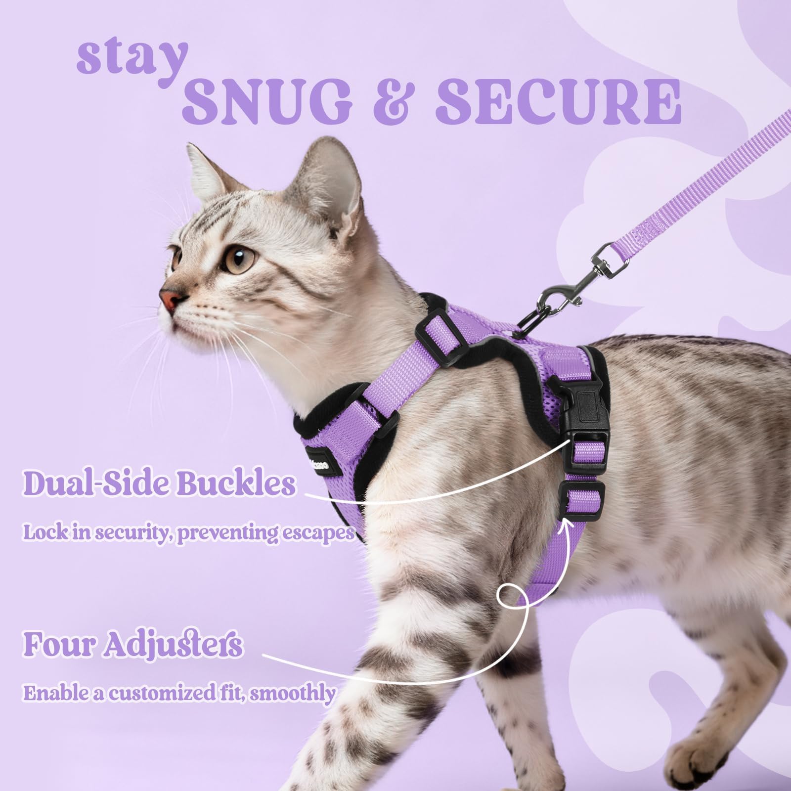 Rabbitgoo vest-breathable air-mesh keeps cats cool on sunny strolls.