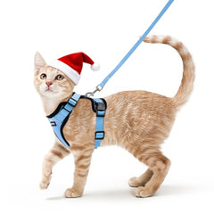 Rabbitgoo Cat Harness overhead-fit shows quick-on design for easy daily use.