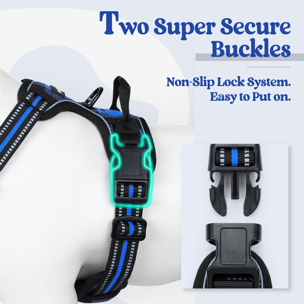 Rabbitgoo adjustable harness highlights four straps for a snug, growth-friendly fit.