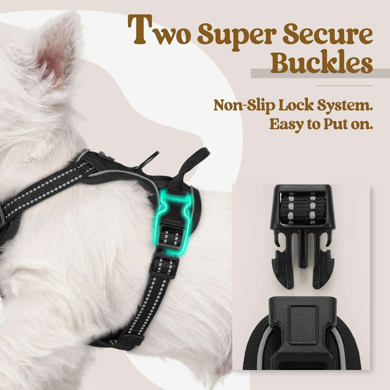 Rabbitgoo harness back clip enables casual strolls with comfortable grip