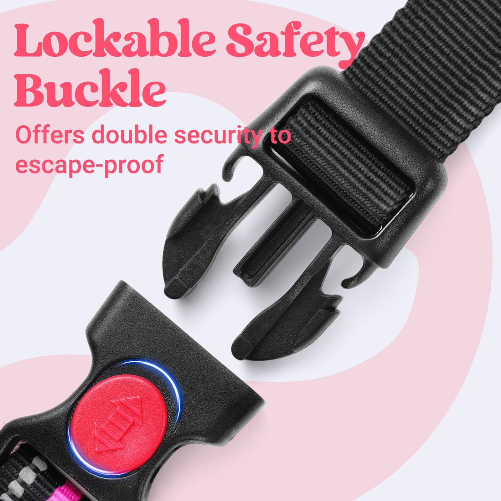 Rabbitgoo harness back clip supports casual walking with comfortable balance.