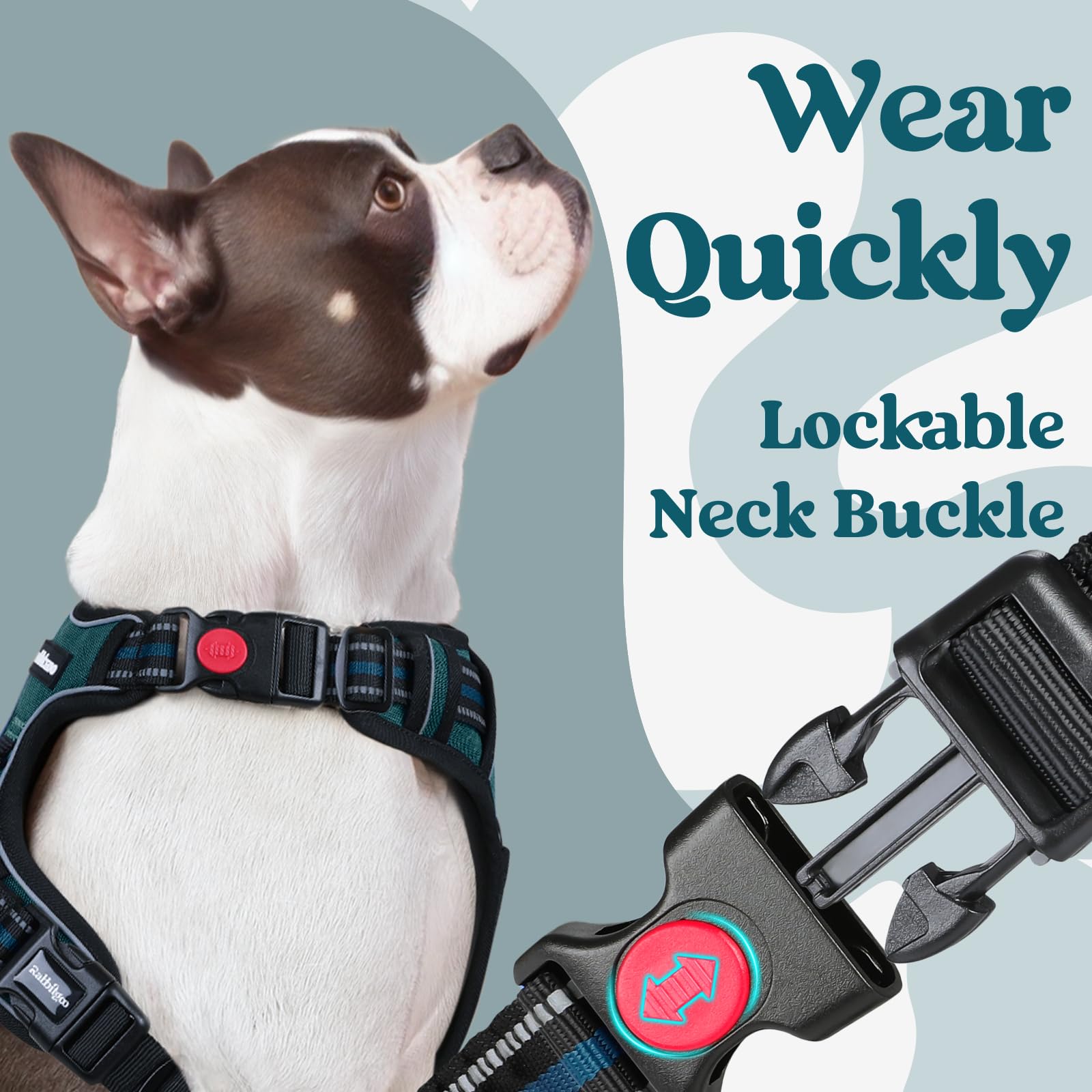 Rabbitgoo dog harness breathable-air-mesh keeps pets cool during walks