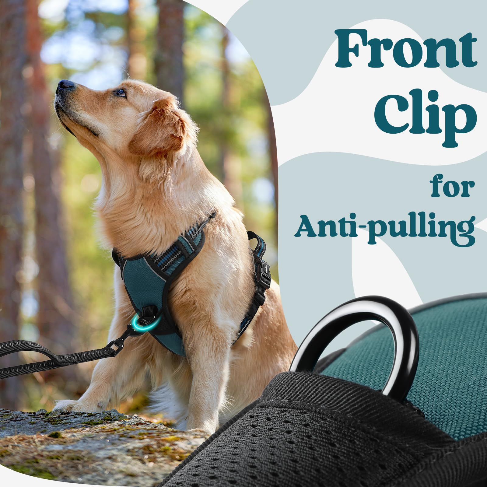 Rabbitgoo dog harness no-pull design helps calm dogs during daily walks