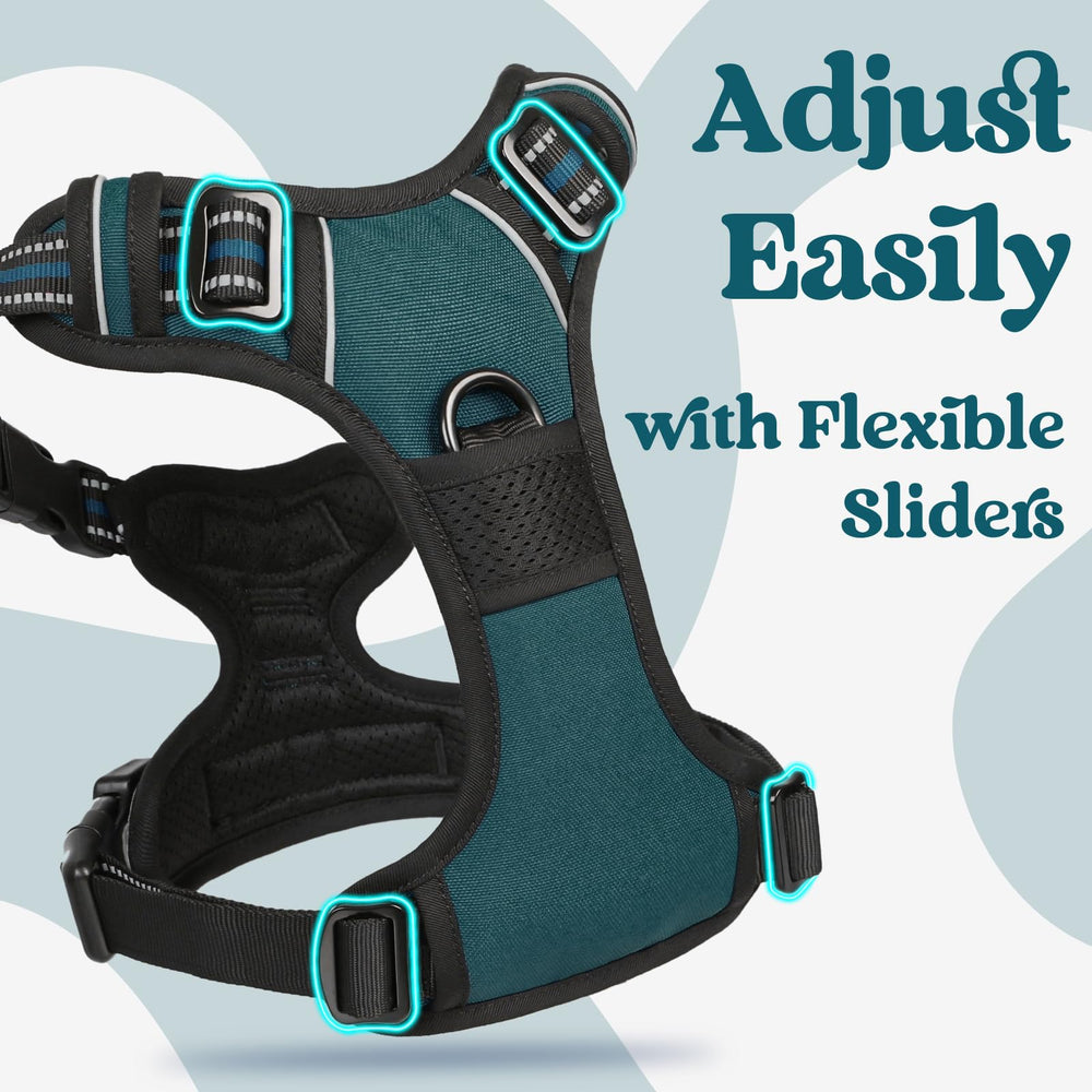 Rabbitgoo dog harness soft-padded edges reduce chafing for comfortable wear