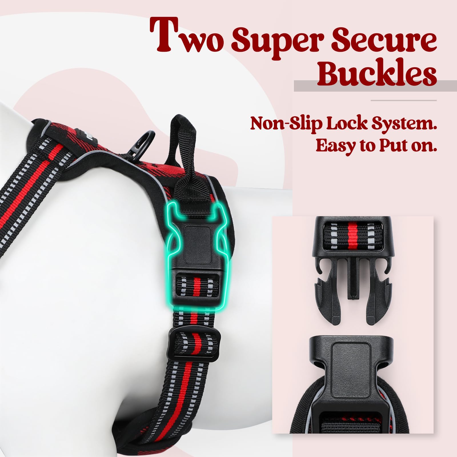 rabbitgoo dog harness chest clip closeup enabling controlled pulls during training