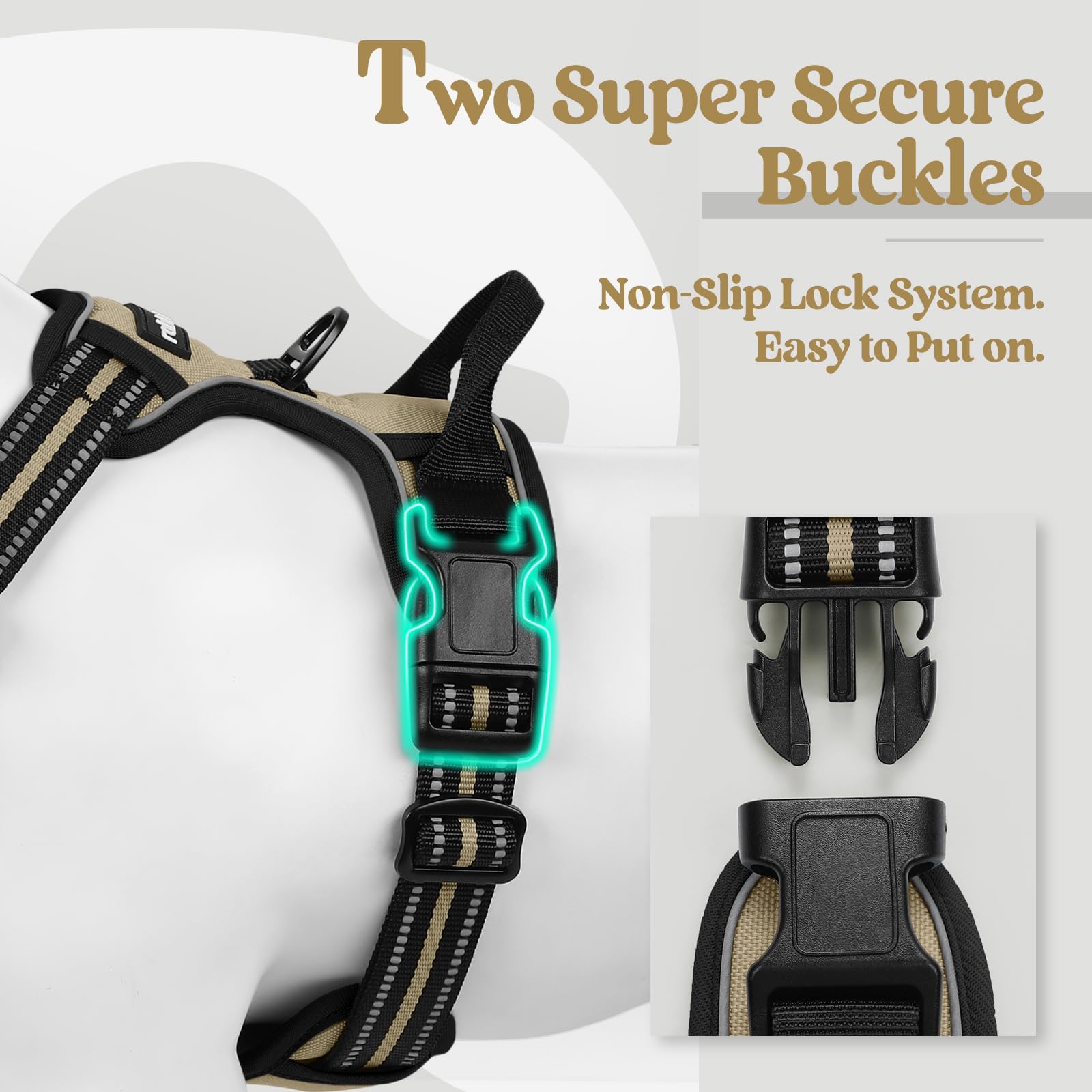 Rabbitgoo dog harness no pull back clip supports casual strolls with control