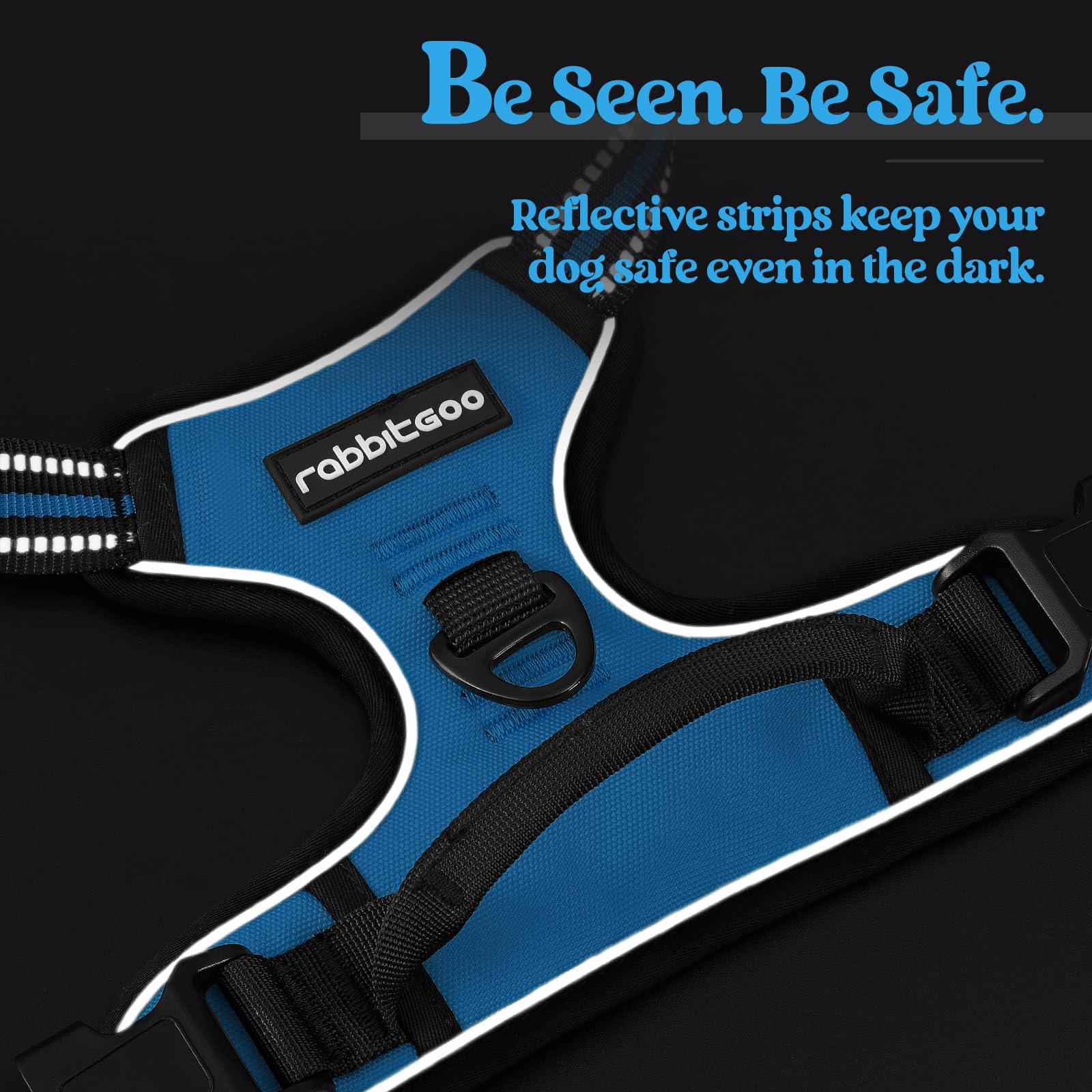 Rabbitgoo easy-on harness highlights two quick-release buckles