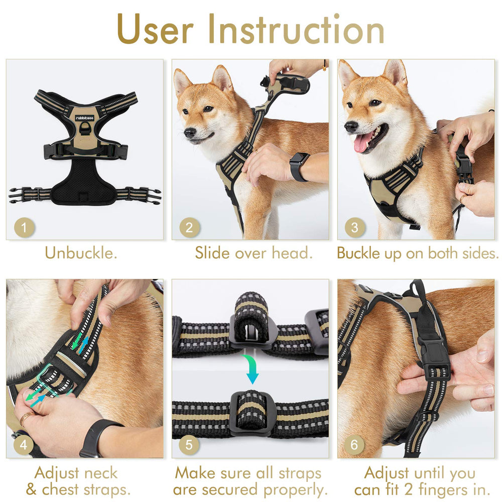 Rabbitgoo dog harness no pull easy cleaning after muddy outings