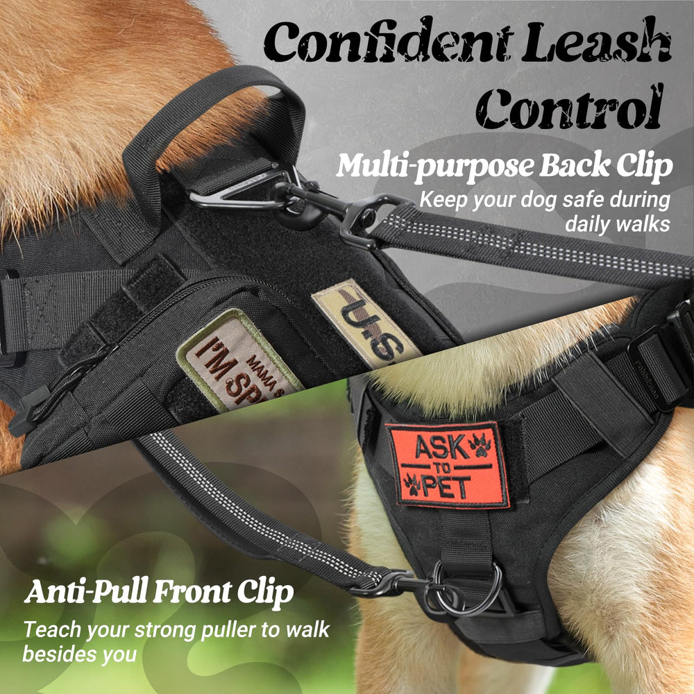 Rabbitgoo dog harness padded shoulders and breathable mesh keep dogs comfortable.