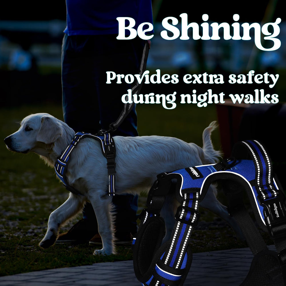 Rabbitgoo dog harness features wide-neck and chest straps for a secure fit.
