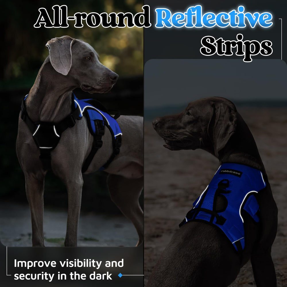 rabbitgoo large-dog harness xl blue supports active dogs during walks and hikes