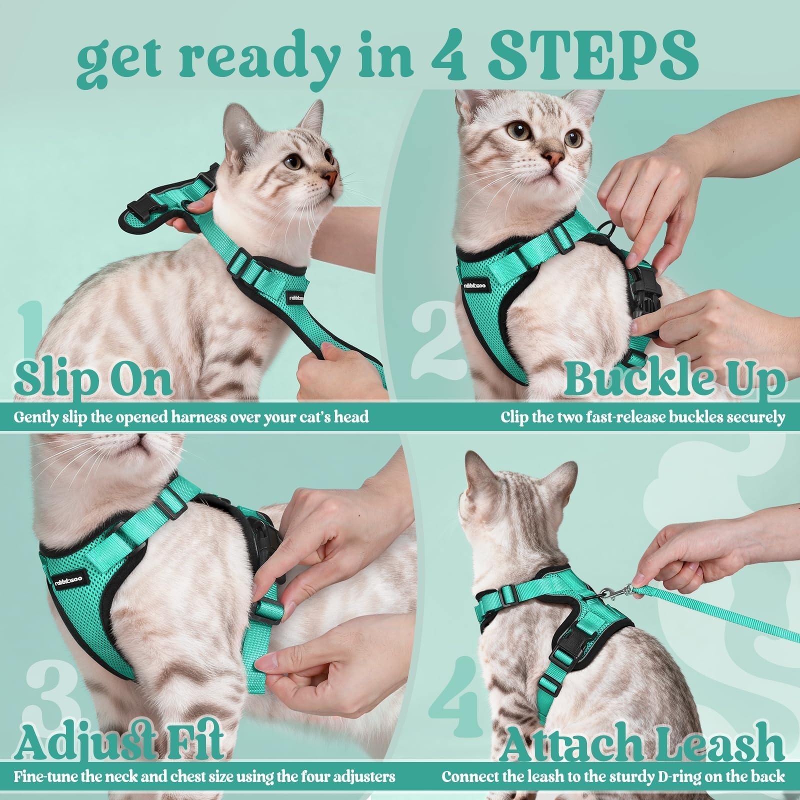 Rabbitgoo 4.11ft leash included for balanced control during strolls.