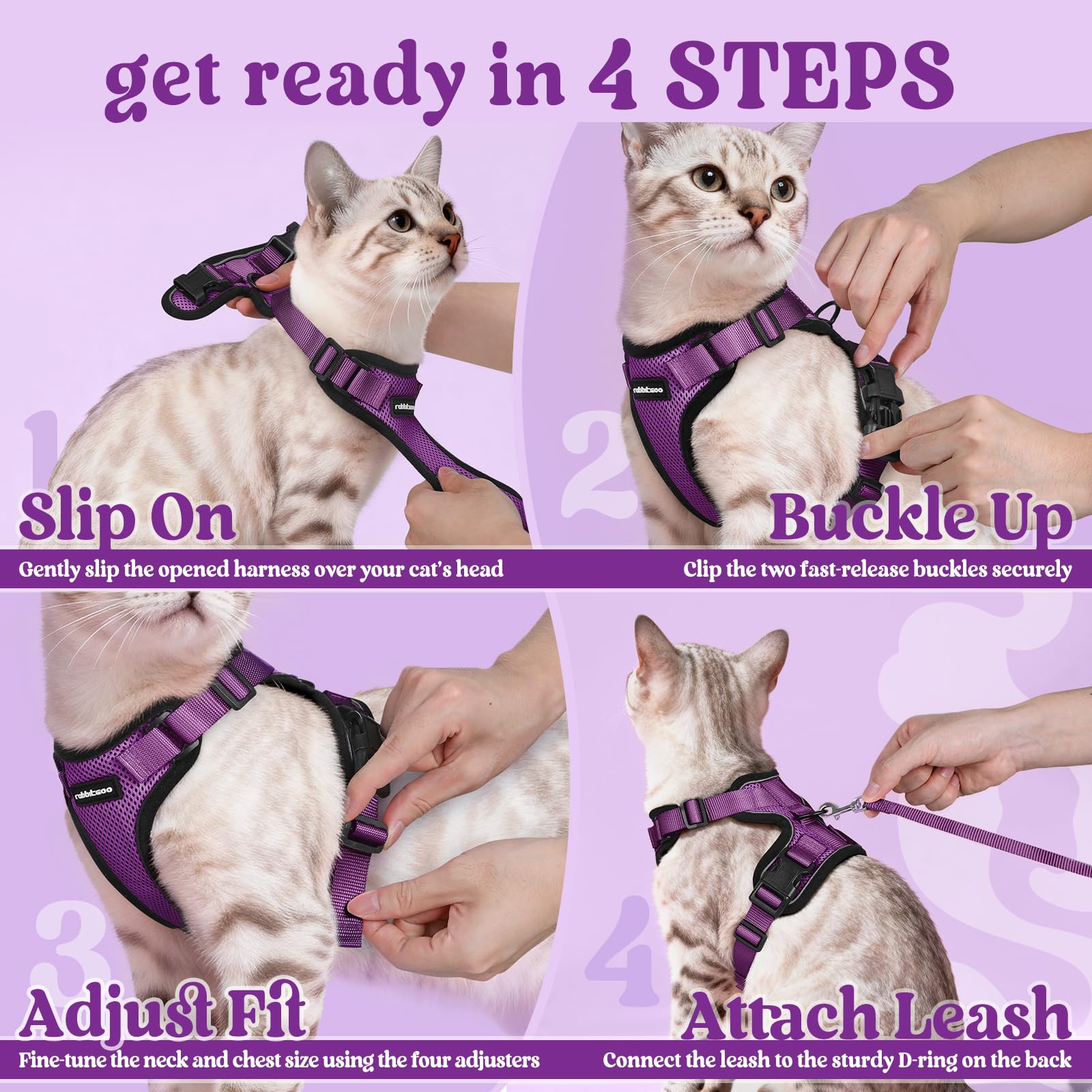 Rabbitgoo 4.9 ft leash attachment for steady exploration.