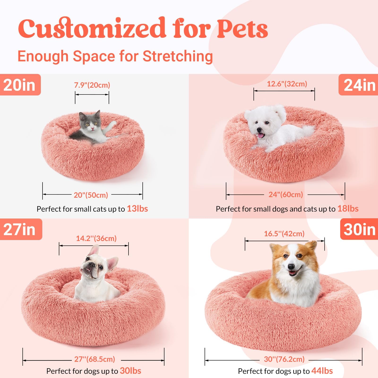 Rabbitgoo light pink bed in a cozy living room setting.