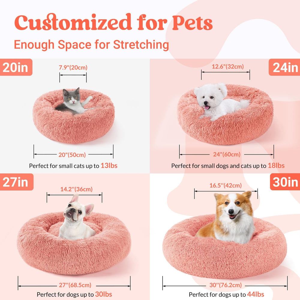 Rabbitgoo light pink bed in a cozy living room setting.