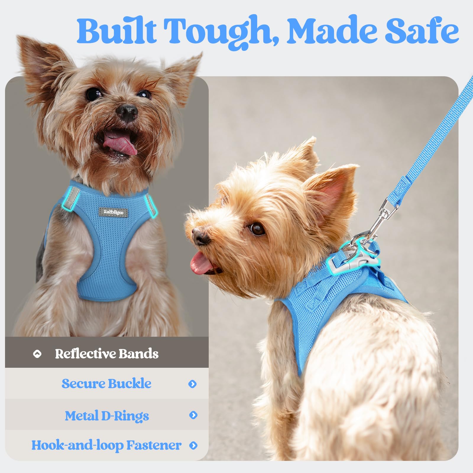 Rabbitgoo lightweight soft edges promote a comfy fit on active pups.