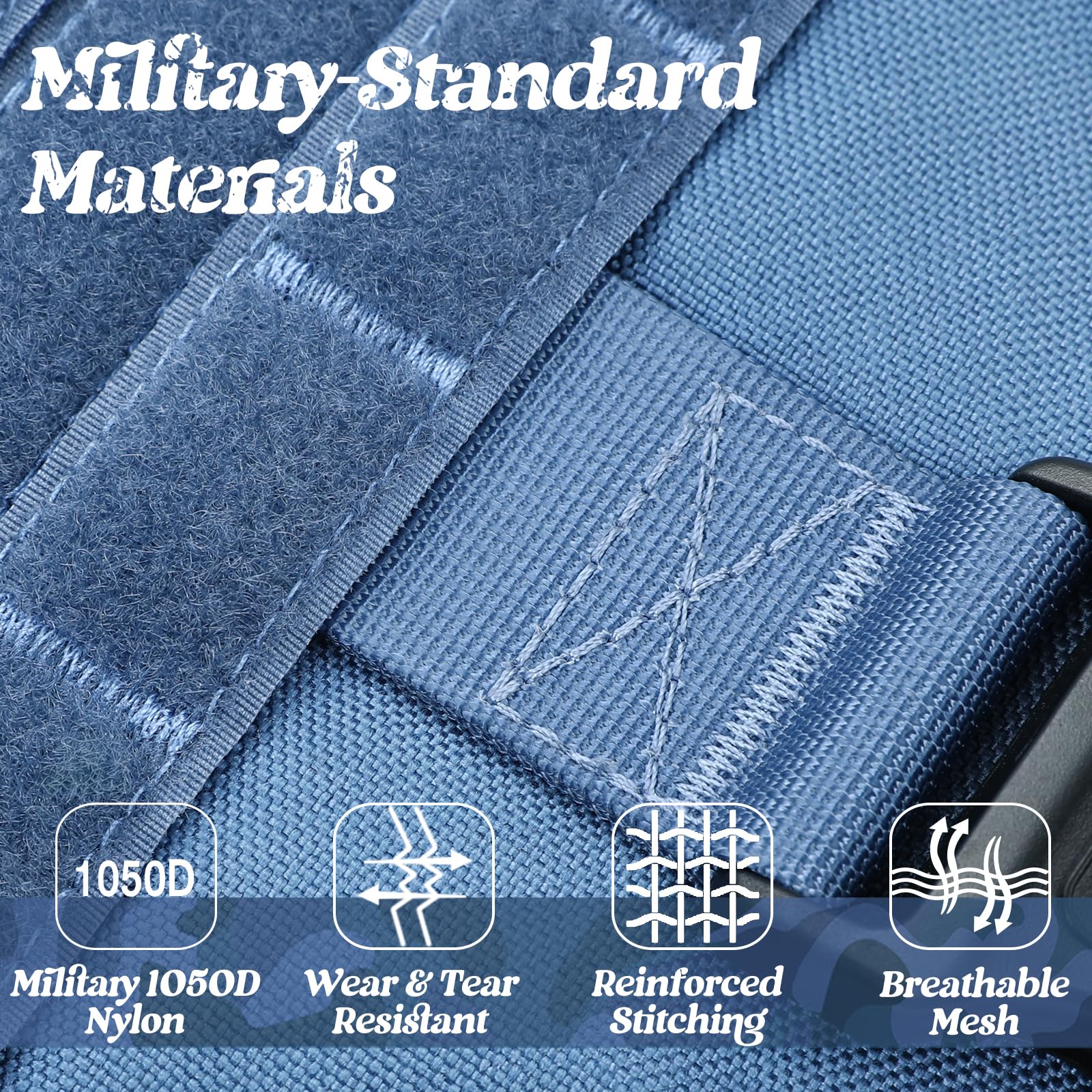 Rabbitgoo MOLLE-side pouches vest offers extra gear space for long outdoor trips.