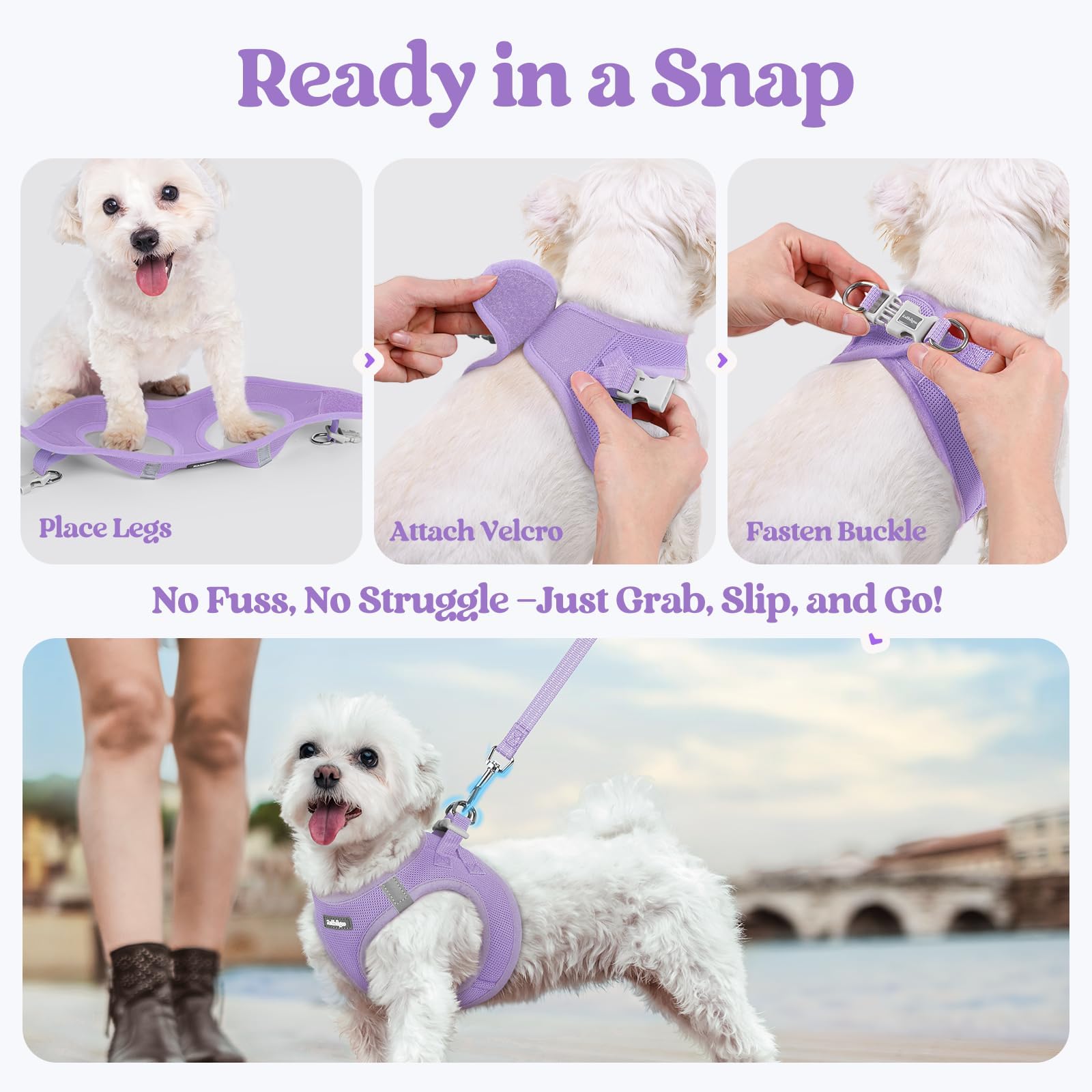 Rabbitgoo palm friendly handle on the leash for comfort