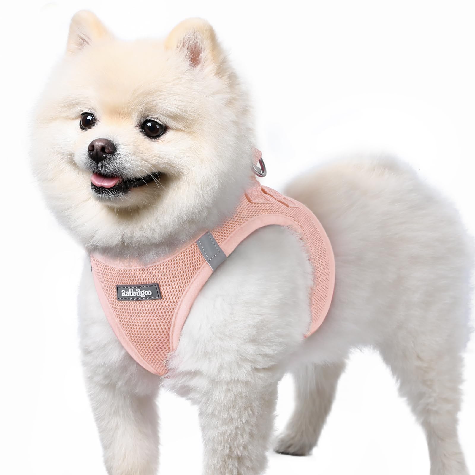Rabbitgoo small dog harness pink S step-in for easy entry during walks