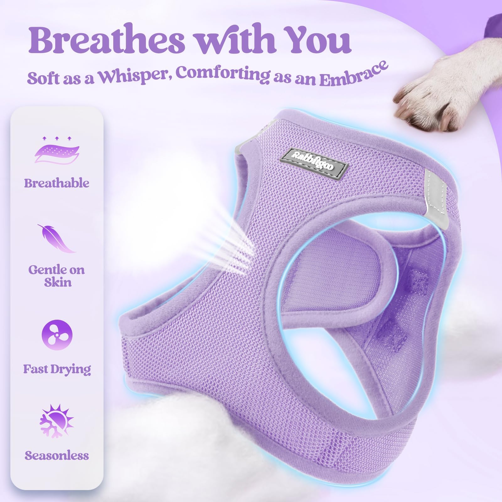 Rabbitgoo small dog size guide helps secure fit
