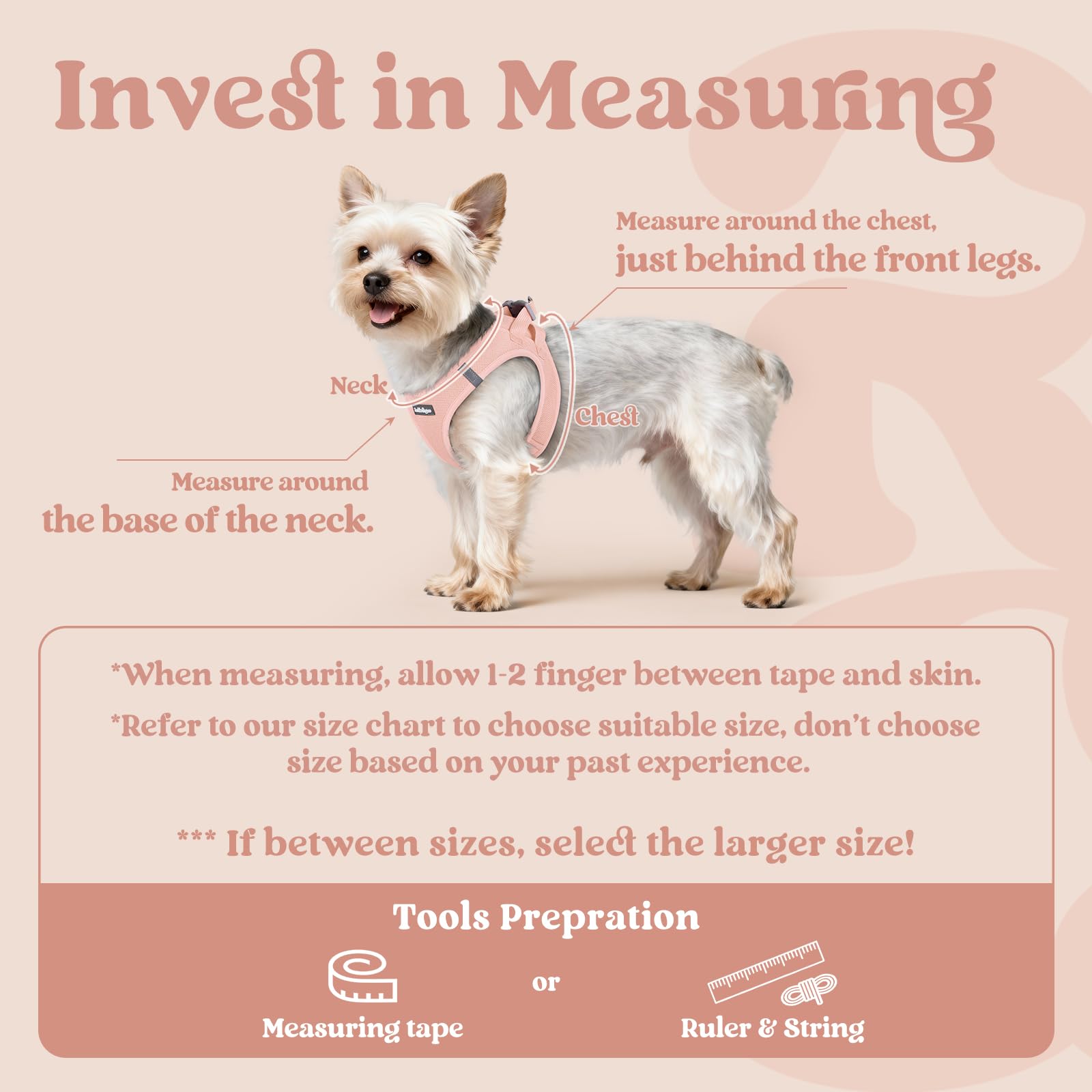 Rabbitgoo soft air mesh harness pink S offers breathable comfort