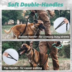 Rabbitgoo tactical bungee leash bottom traffic handle for close control in crowds.