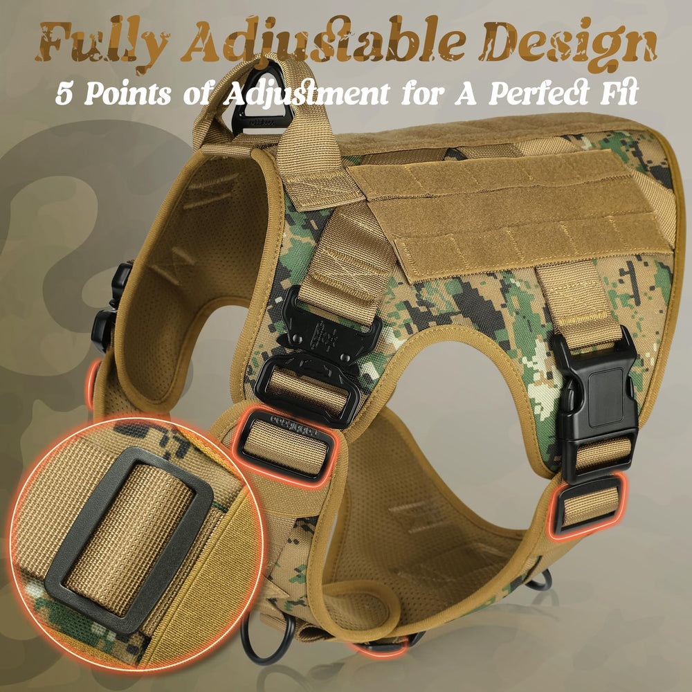 rabbitgoo tactical dog harness 1050D nylon with sturdy stitching