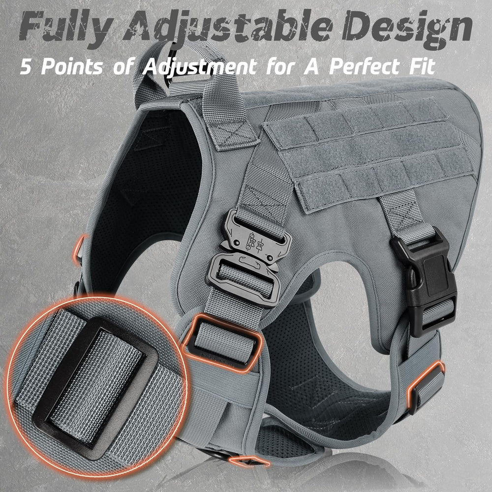 Rabbitgoo tactical dog harness adjustable straps provide secure fit
