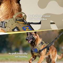 rabbitgoo Tactical Dog Harness back clip supports casual walking