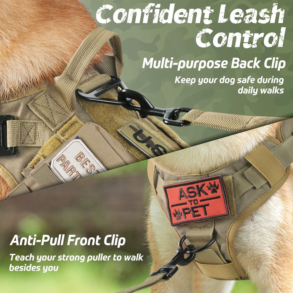 Rabbitgoo Tactical Dog Harness back clip supports secure everyday walking.