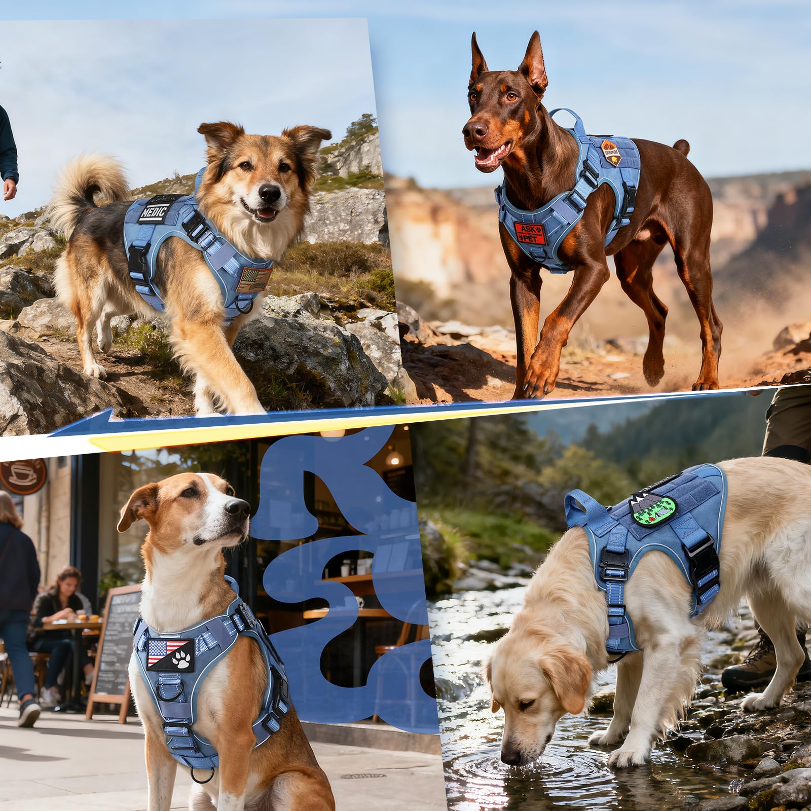 Rabbitgoo blue vest suitable for daily walking and outdoor adventures