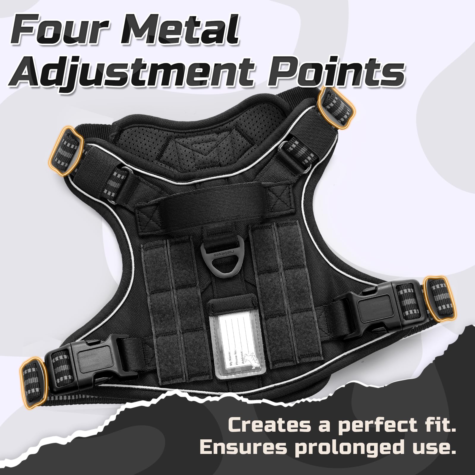 Rabbitgoo Tactical Dog Harness reinforced handle provides control during entry to car.