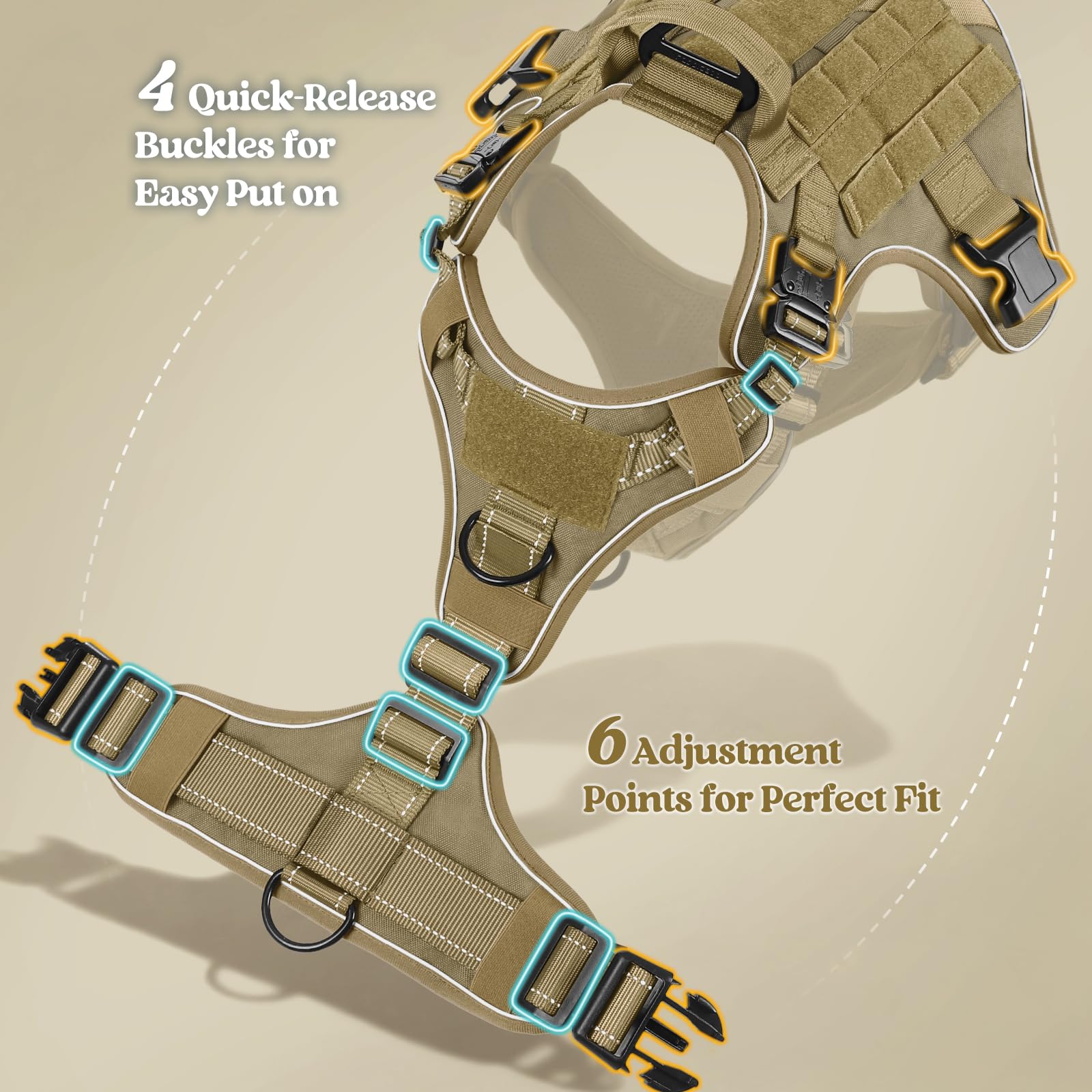 rabbitgoo Harness fits large breeds securely for many dogs