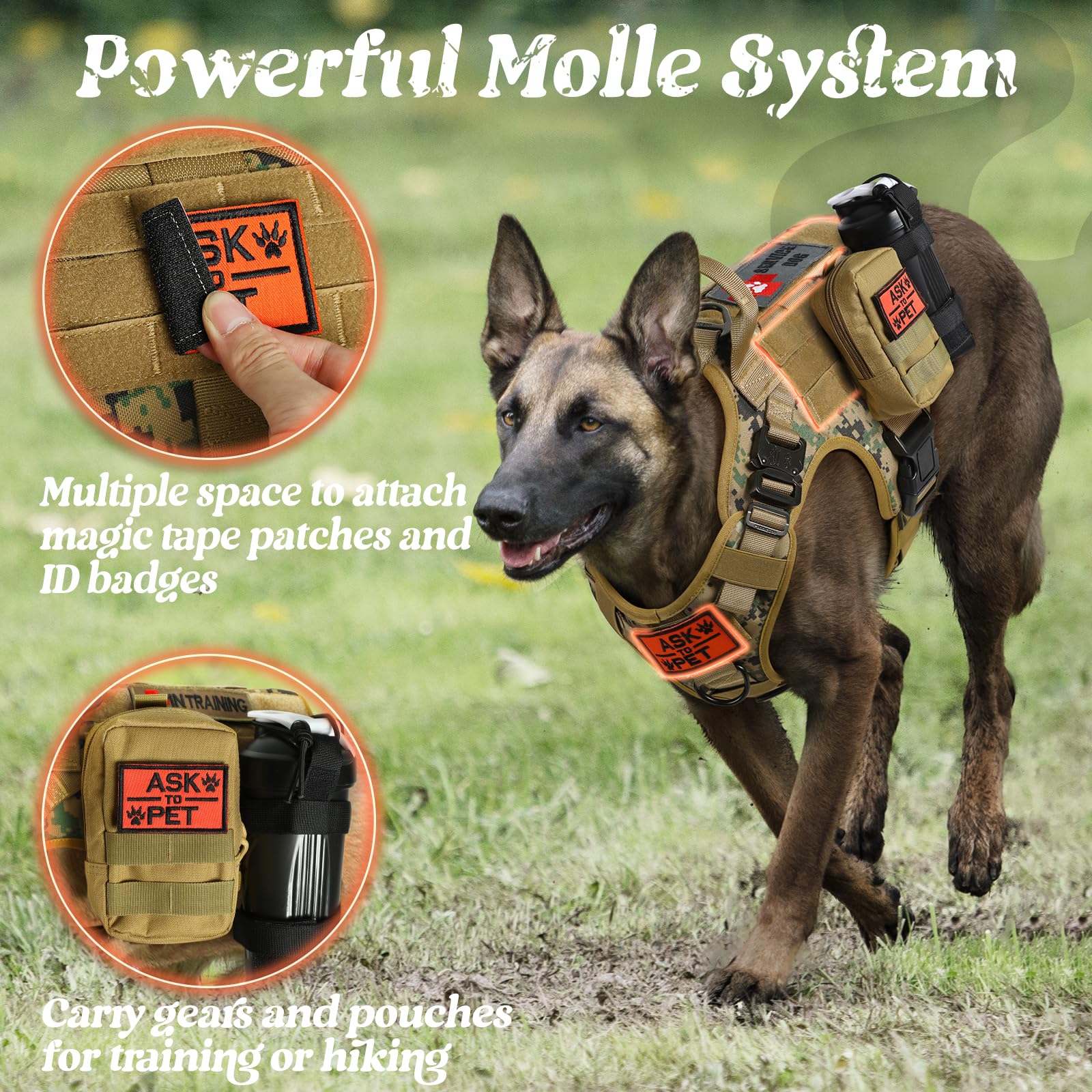 Rabbitgoo Tactical Dog Harness M padded chest area provides comfortable wear on hikes