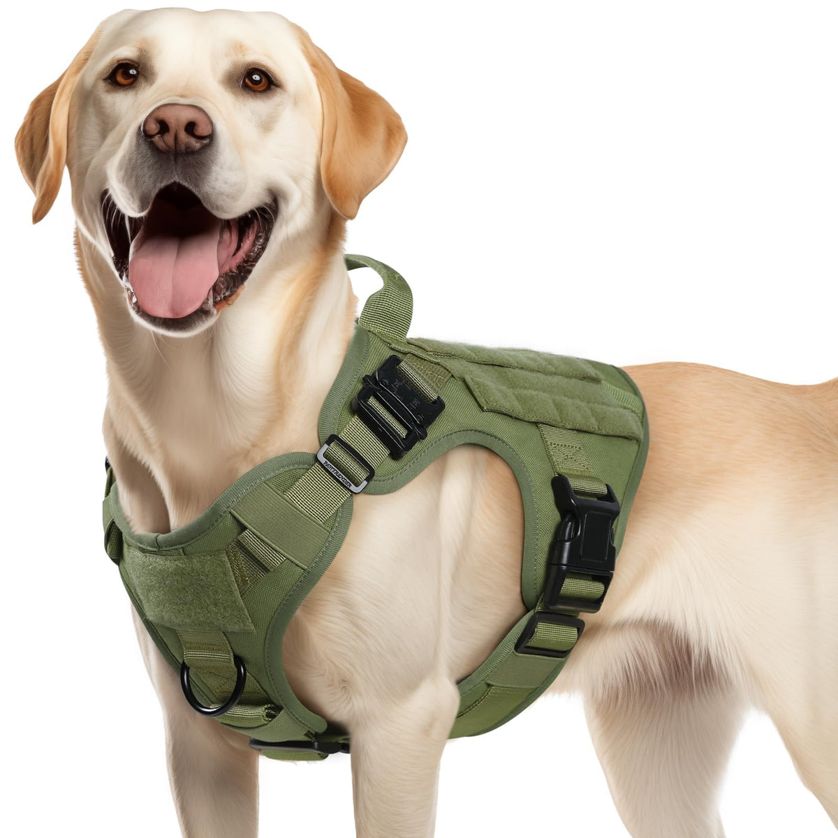 Rabbitgoo tactical dog harness front view with no-pull control
