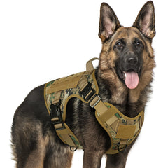rabbitgoo tactical dog harness with MOLLE side pouches for gear-ready training