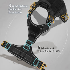 Rabbitgoo tactical dog harness molle-webbing supports gear for outdoor excursions.