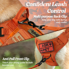Rabbitgoo tactical dog harness neck-girth adjustment demonstrates customizable fit for comfort.