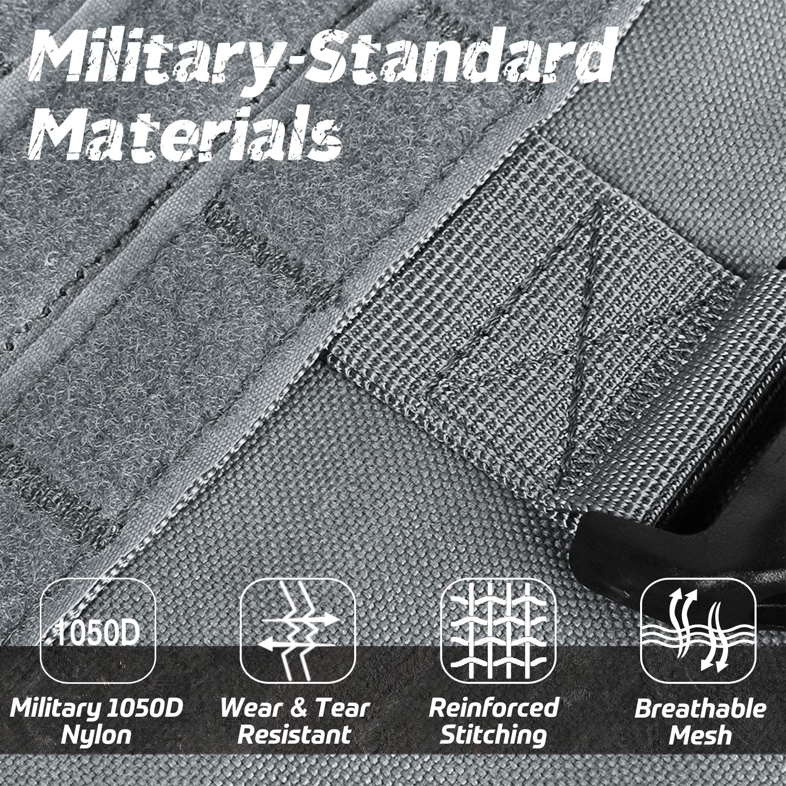 Rabbitgoo tactical dog harness padded handle for lift-assisted control