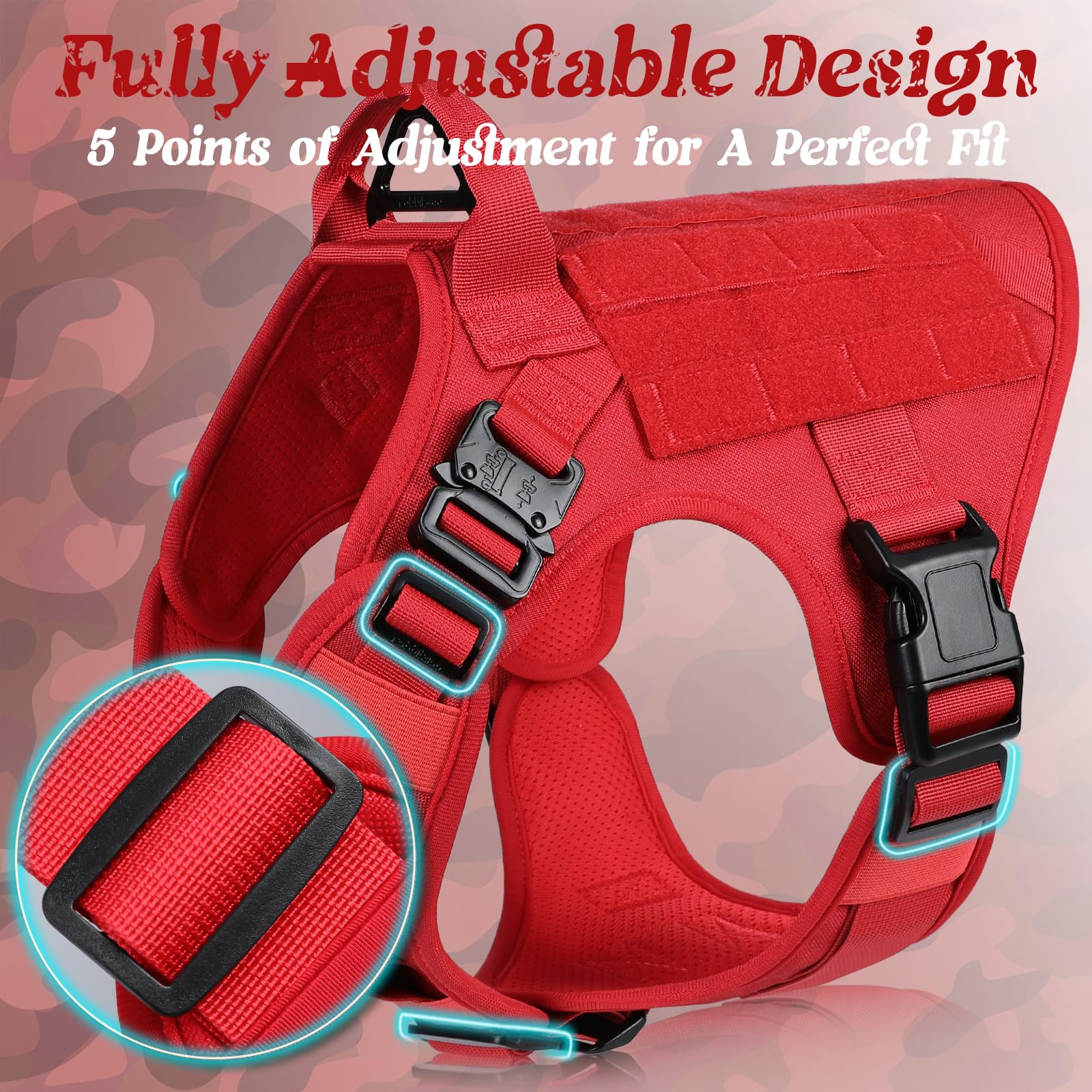 Rabbitgoo adjustable straps ensure snug fit and freedom of movement for large breeds