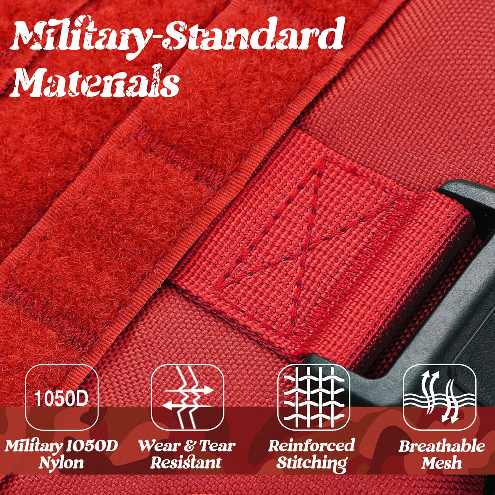 Rabbitgoo red handle close-up showing reinforced top grab handle for lifting help
